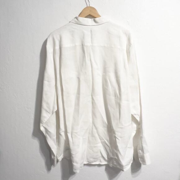 Tommy Bahama Linen Shirt Mens XL White Button Up Long Sleeve Pocket Vacation - Picture 4 of 9